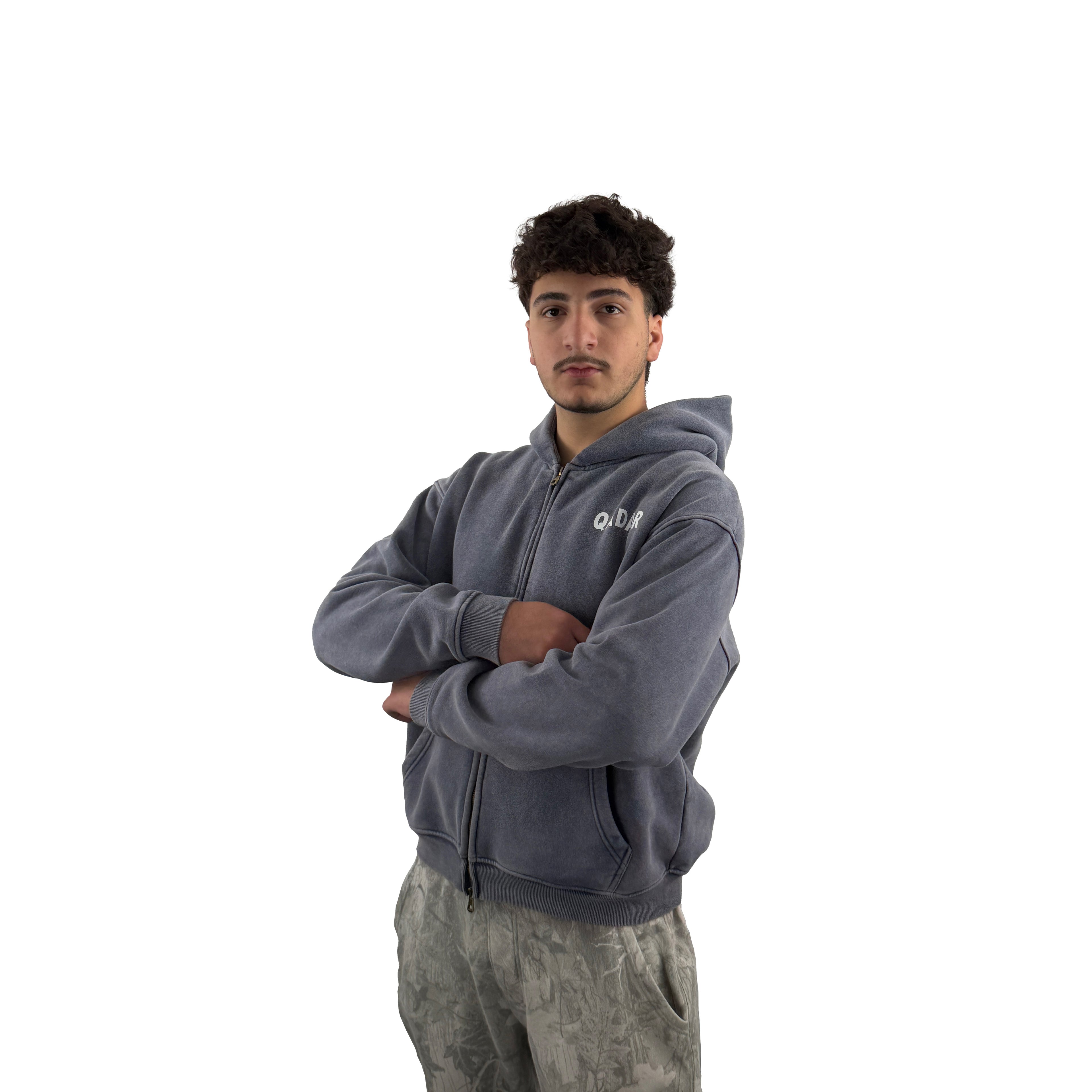 Zip-Through Boxy QADAR Hoodie