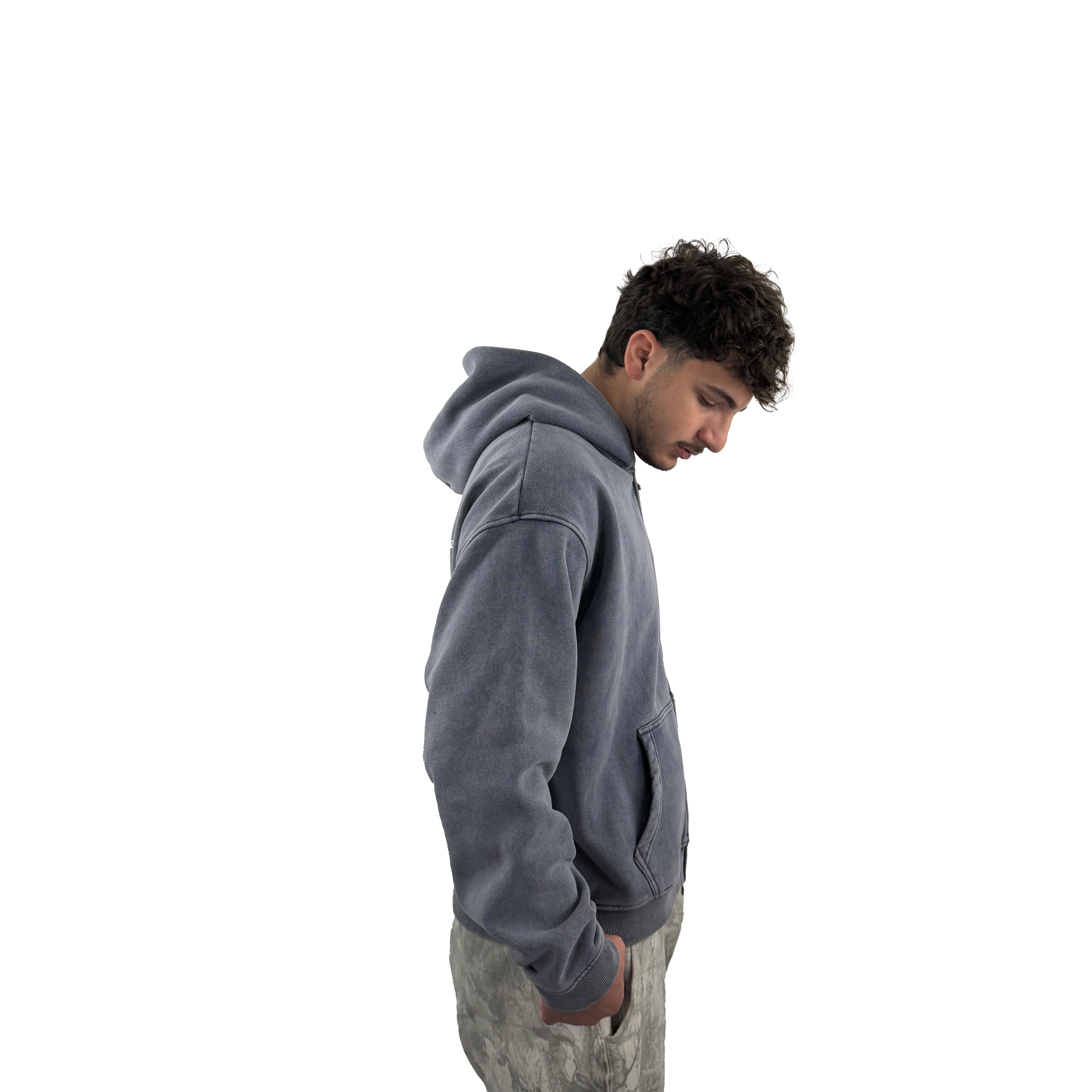 Zip-Through Boxy QADAR Hoodie