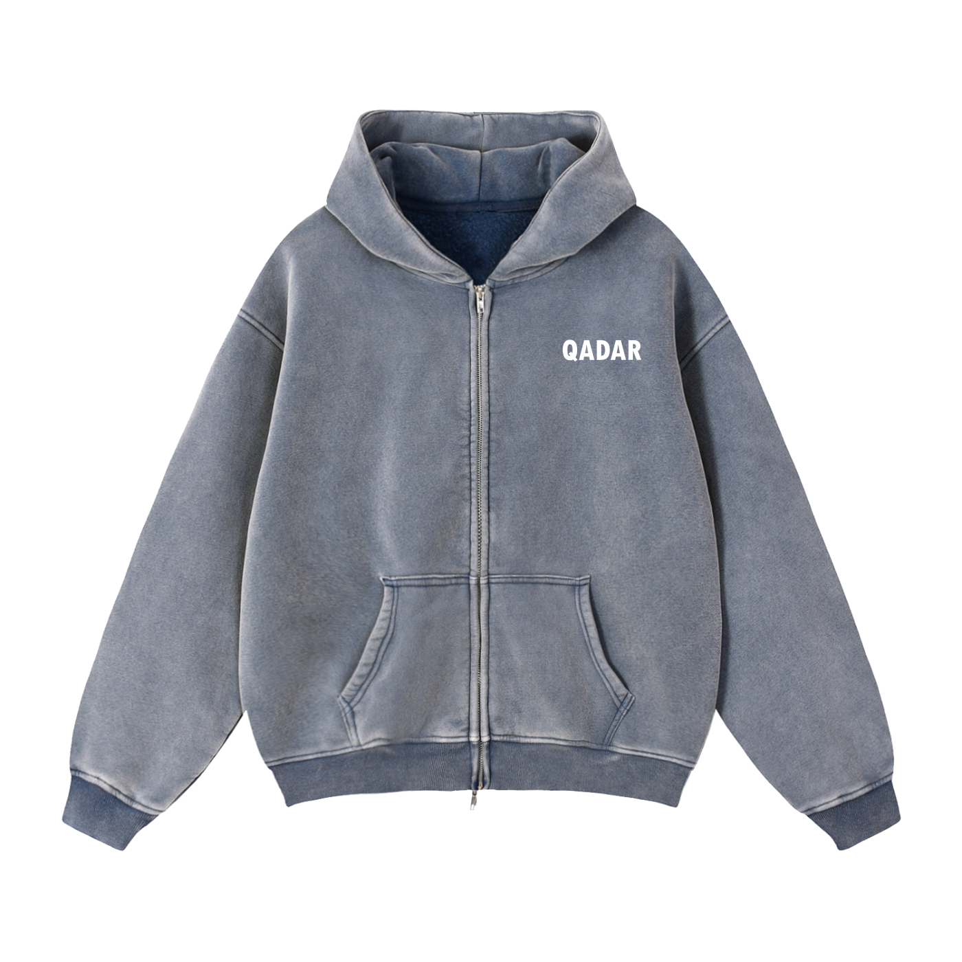 Zip-Through Boxy QADAR Hoodie