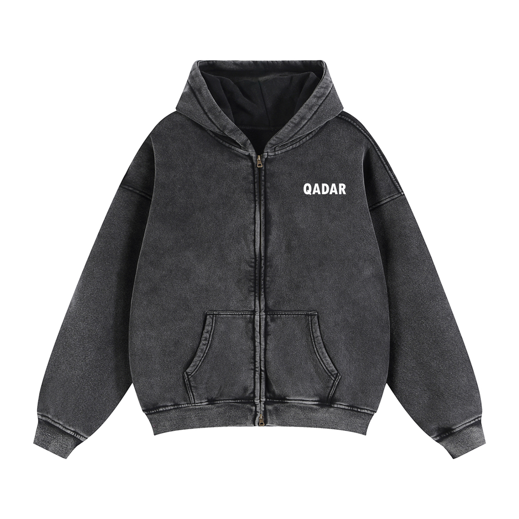Zip-Through Boxy QADAR Hoodie