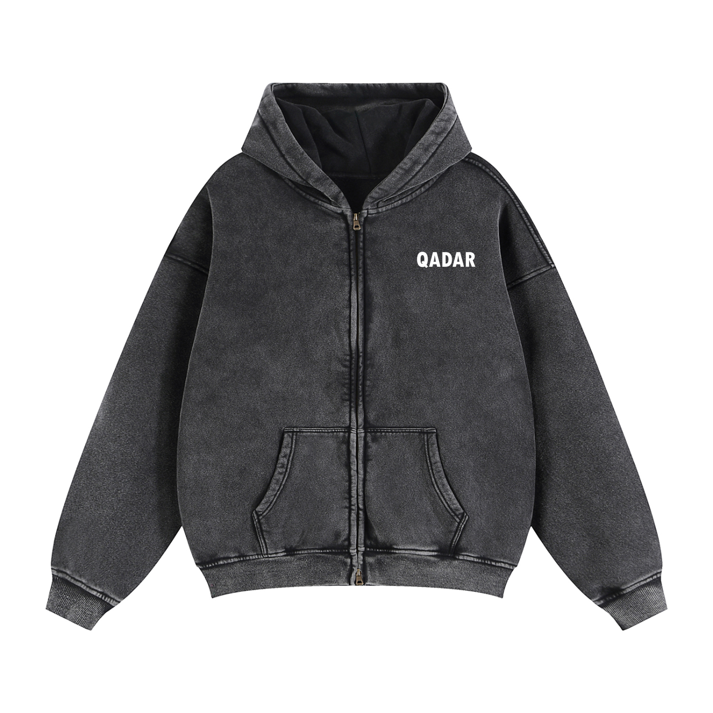 Zip-Through Boxy QADAR Hoodie